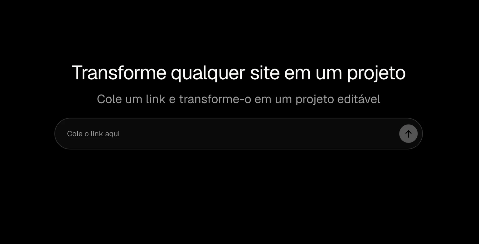 Painel da Arktrix com o link de um site colado no campo de clonagem